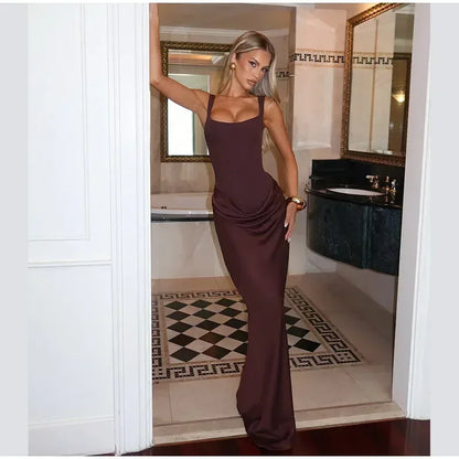 Mini abito da donna con scollo a V e scollo all'americana senza schienale Moda senza maniche a vita alta Abiti aderenti 2025 Nuova estate Lady Party Holiday Robes