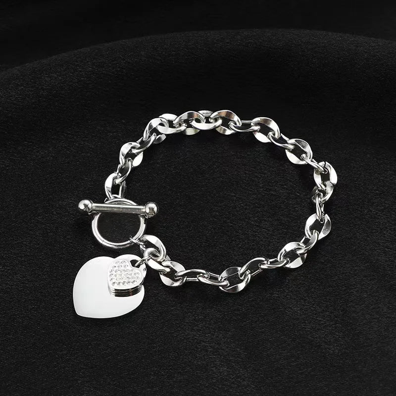 EILIECK Bracciale con ciondolo stella marina luna stella color oro in acciaio inossidabile 316L per le donne Nuovo regalo di gioielli con catena da polso alla moda
