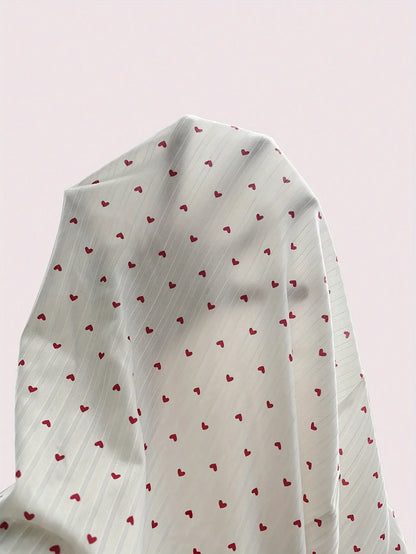 Camicia da Notte da Donna con Stampa Cuori, Vestito da Notte con Bordo in Pizzo, Canotta Senza Maniche con Scollo a V, Vestibilità Aderente a Costine, Pigiama Estivo Sexy