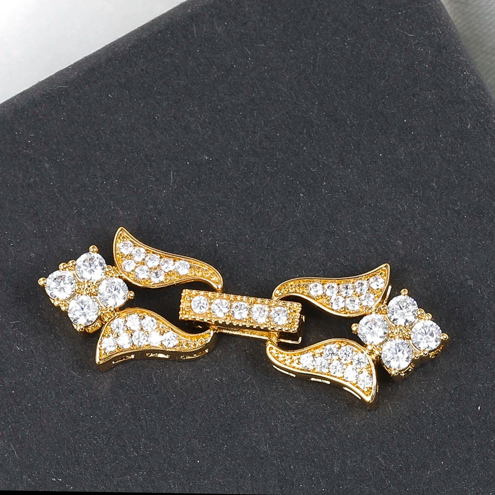 Juya 18K Placcato Oro Elementi di Fissaggio Decorativi Connettore Serrature Perle Catenacci Accessori Per Il Cucito FAI DA TE Perline Creazione di Gioielli