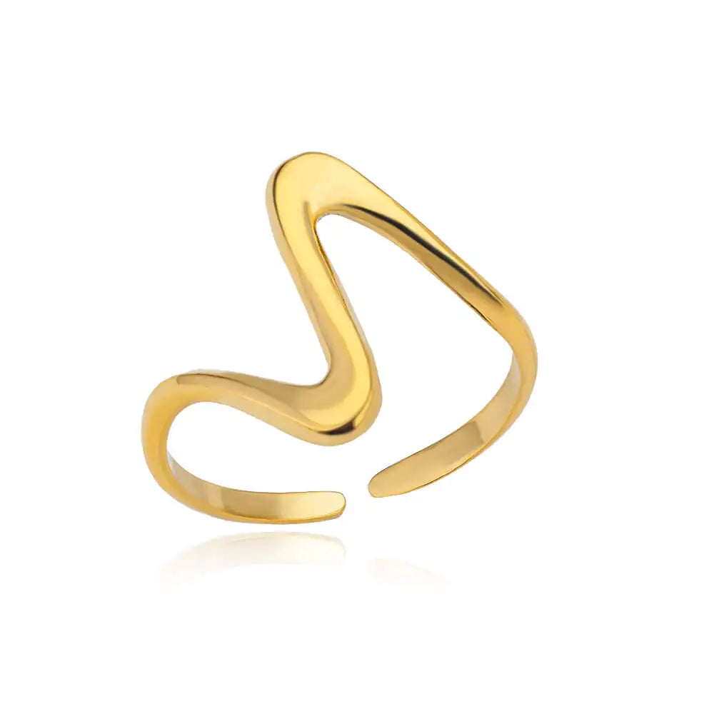 Anelli in acciaio inossidabile per donna Anello aperto impermeabile color oro Anello per coppia di nozze Regali di gioielli Articoli di spedizione gratuiti Anelli