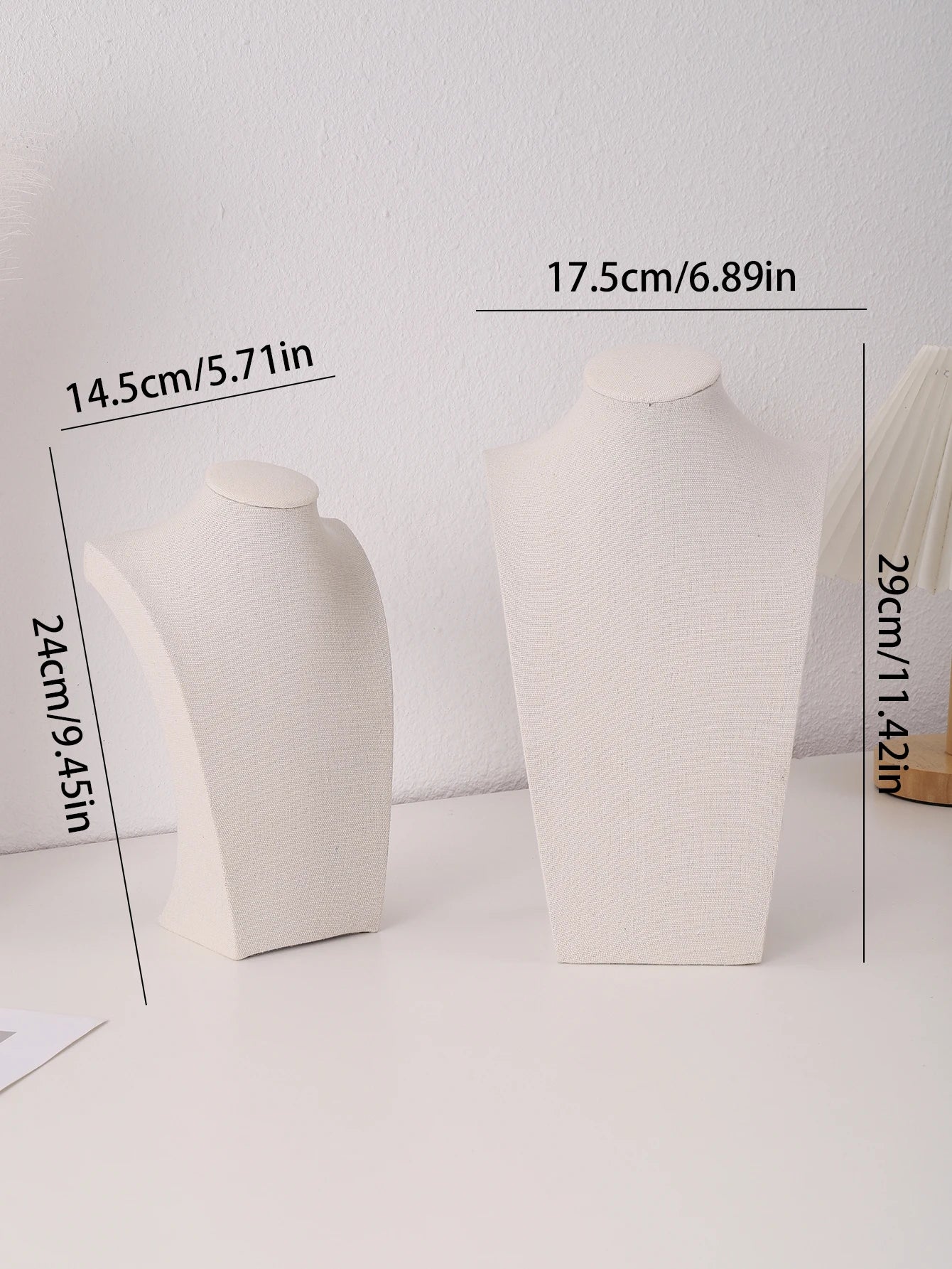Manichino Lino Velluto Collana Ciondolo Catena Gioielli Busto Collo Espositore Supporto Manichino Collana Ciondolo Vetrina