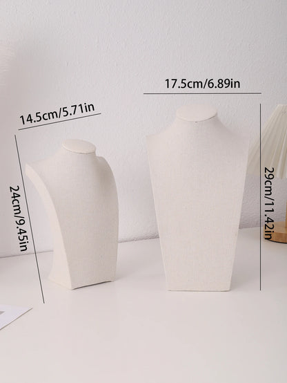 Manichino Lino Velluto Collana Ciondolo Catena Gioielli Busto Collo Espositore Supporto Manichino Collana Ciondolo Vetrina