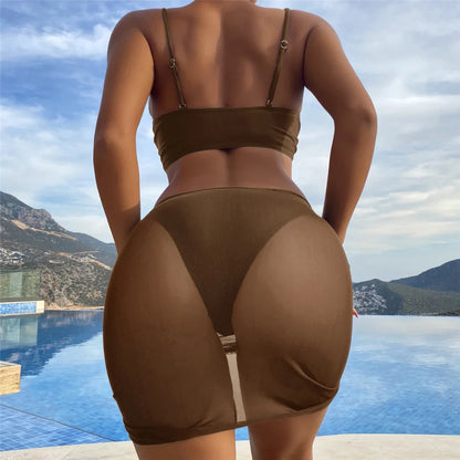 S - XL perle Bikini Push Up costume da bagno donna costumi da bagno donna Bikini a tre pezzi con reggiseno coppa bagnante costume da bagno Swim V4302