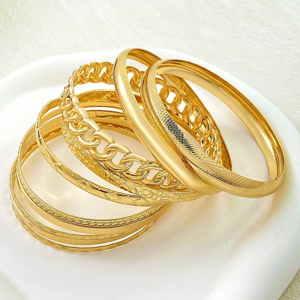 Set da dieci pezzi di eleganti gioielli con bracciale per banchetti nuziali color oro e argento folk bohémien retrò a faccia larga