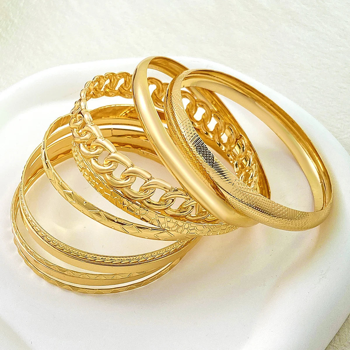 Set da dieci pezzi di eleganti gioielli con bracciale per banchetti nuziali color oro e argento folk bohémien retrò a faccia larga