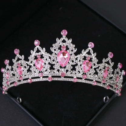 Diademi e corone di cristallo barocchi Festa con strass Prom Diadema Fascia da sposa Accessori per capelli da sposa Gioielli Corona Tiara Regalo
