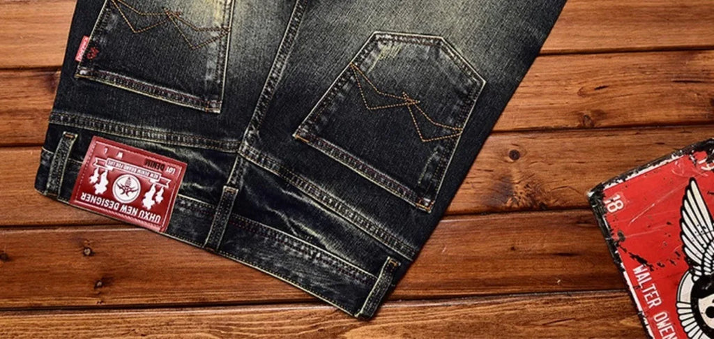 Jeans nostalgici retrò Moda classica da uomo 2025 Nuova caduta Slim Fit Dritto Alla moda Casual Pantaloni lunghi in denim abbinati