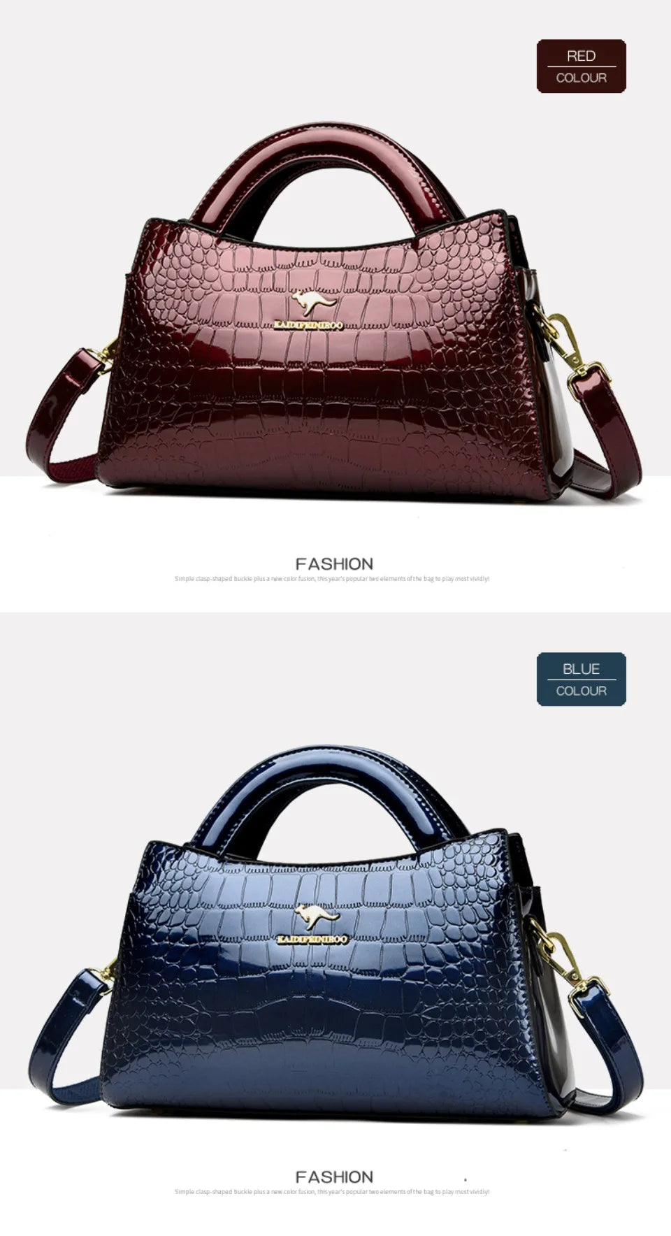 KAIDIFEINIROO Kangaroo Marca Alligator Pu Borsa a tracolla in pelle a tracolla Pochette Borse a mano per la madre Piccole borse da donna Nuovo