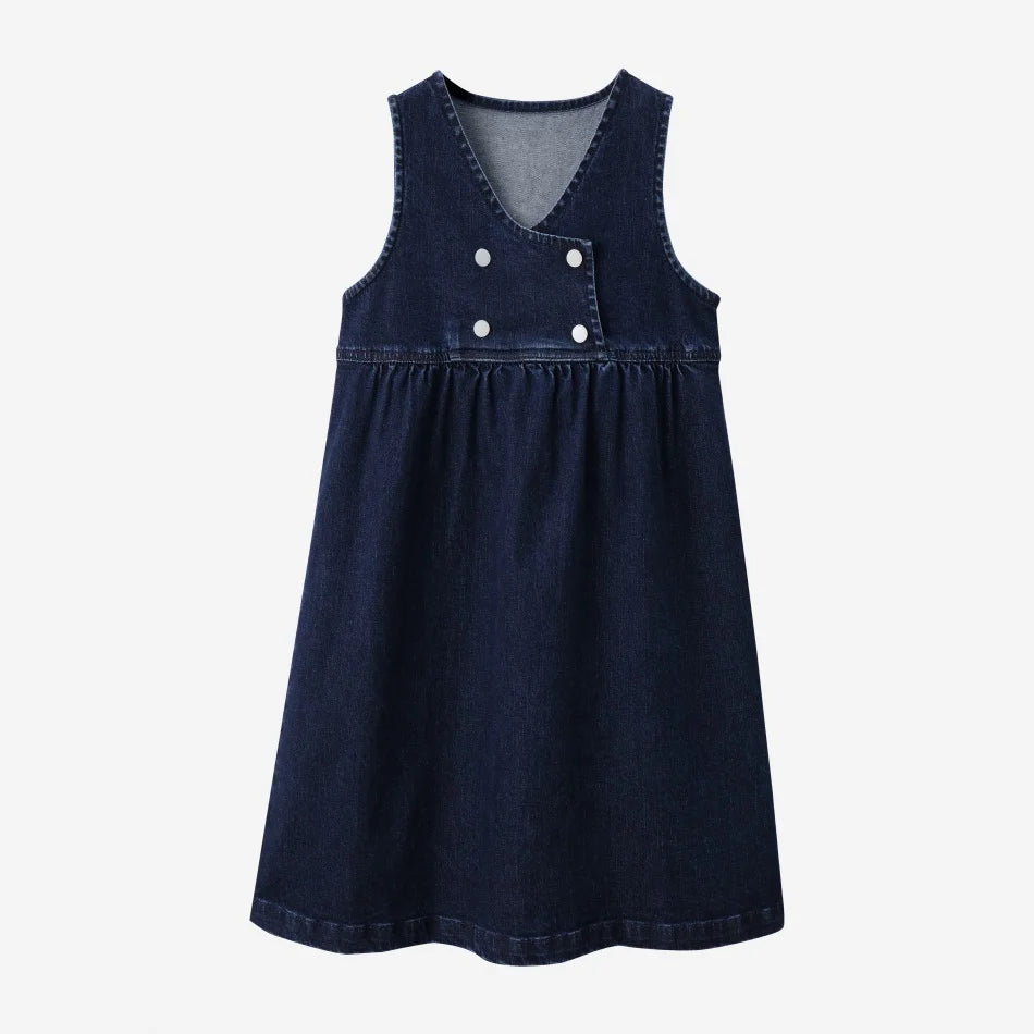 (Spedizione in 1 giorno) Collezione AW26 Denim Varsity, felpa in denim blu navy con ricami, tessuto per l'abbigliamento da giorno, abbigliamento per fratelli e sorelle