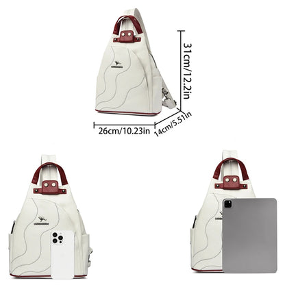 Zaini in pelle da donna Borsa da petto femminile con cerniera Zaino da viaggio Zaino da donna Mochilas Borse da scuola per ragazze adolescenti Sac A Dos