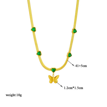 DIEYURO Collana con ciondolo occhi azzurri con serratura a forma di farfalla in acciaio inossidabile 316L per le donne Nuovi regali di gioielli con catena girocollo multistrato