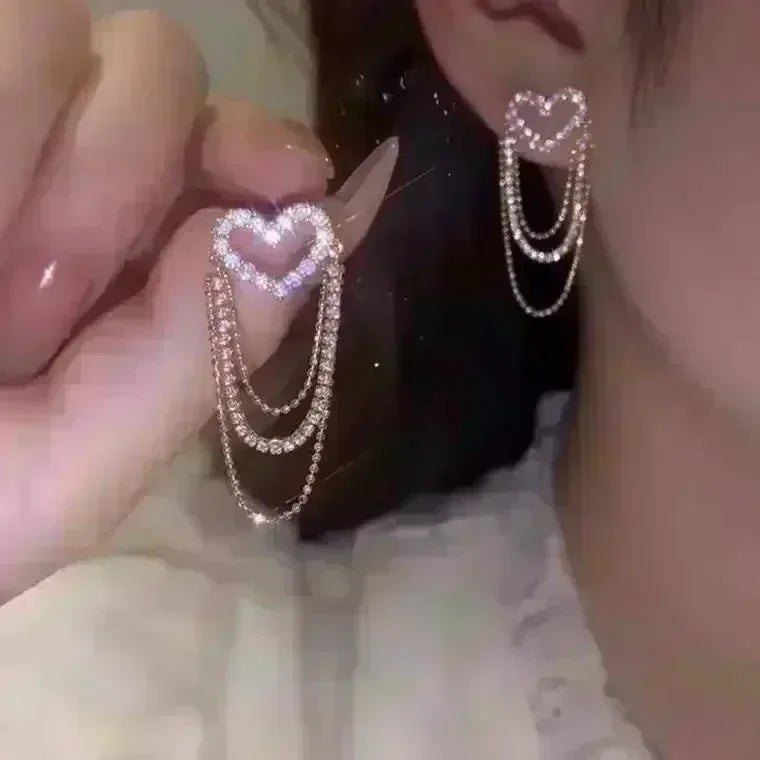 Nuova tendenza della moda Design unico Orecchini rettangolari eleganti e squisiti con zirconi per gioielli da donna Regali premium per feste di nozze
