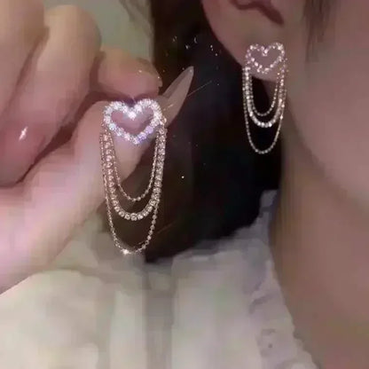 Nuova tendenza della moda Design unico Orecchini rettangolari eleganti e squisiti con zirconi per gioielli da donna Regali premium per feste di nozze