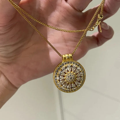 Pendentif Collier Or 14 carats Véritable pour Femme Bijoux Or Fin 14 carats Pierres Précieuses Diamants Bizuteria Pendentif Mariage Naszyjnik Femmes