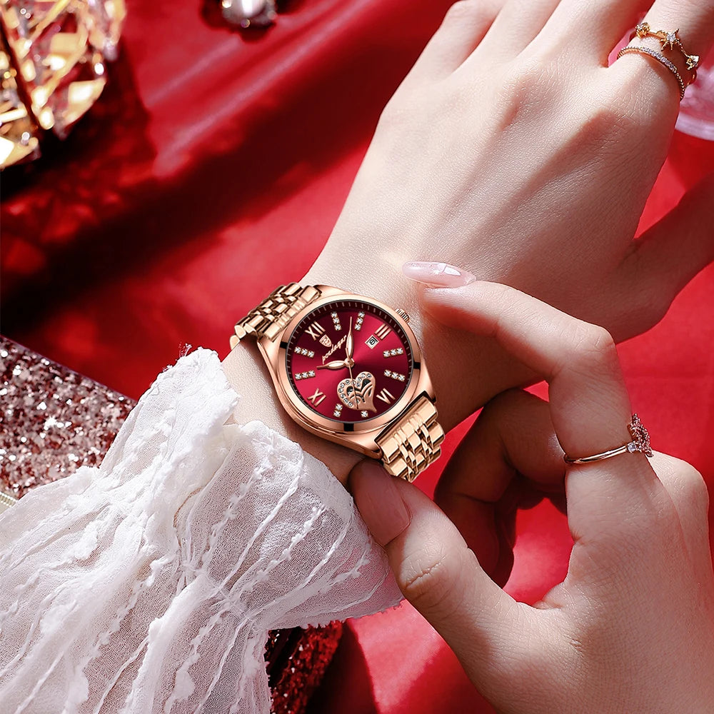 Orologi di lusso POEDAGAR per donna, impermeabili, luminosi, con datario, in acciaio inossidabile, casual, orologio da polso al quarzo da donna.