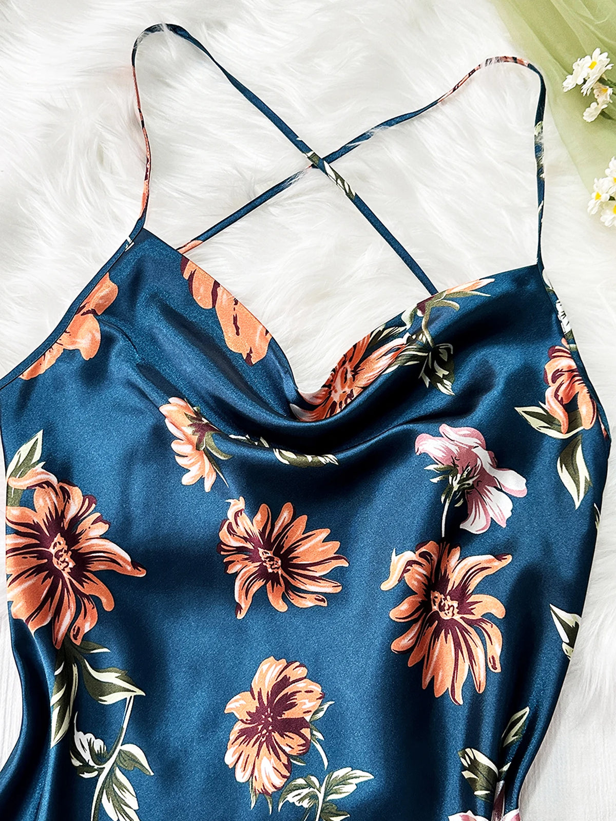 Abito estivo da donna con stampa floreale Abito sexy con scollo all'americana Abiti eleganti sexy Gonna corta e comoda da donna per feste o in casa