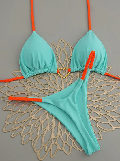 Nouveau maillot de bain brésilien sexy à lacets imprimé pour femmes 2026 Micro maillot de bain dos nu Biquini Maillots de bain Tanga