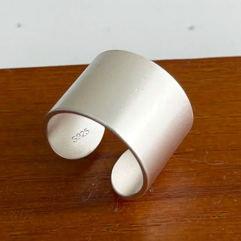 Anelli in argento sterling 925 per le donne Gioielleria raffinata geometrica Anello ampio scintillante regolabile per il regalo di compleanno della festa