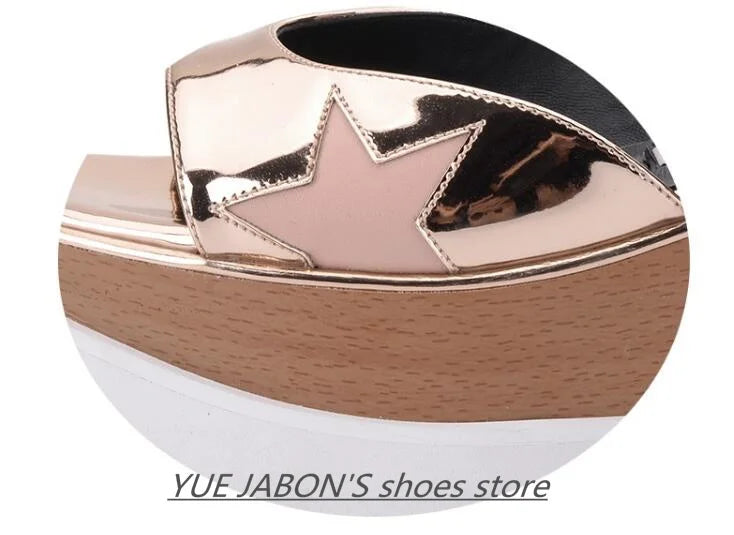 Genuine Leather Buckle Strap Sandals Breathable Sneakers Stars women summer rivets shoes Korean Style Platform Casual Shoes