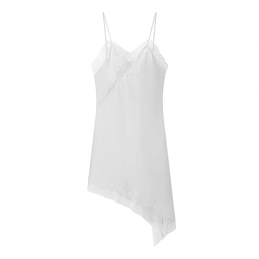 HH Summer Sexy Party Sling Dress per le donne senza maniche asimmetria pizzo splicing backless halter neck moda abiti slim