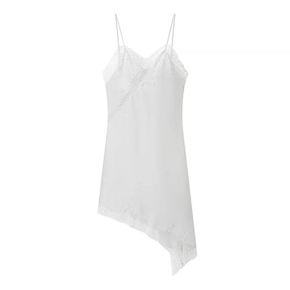 HH Summer Sexy Party Sling Dress per le donne senza maniche asimmetria pizzo splicing backless halter neck moda abiti slim
