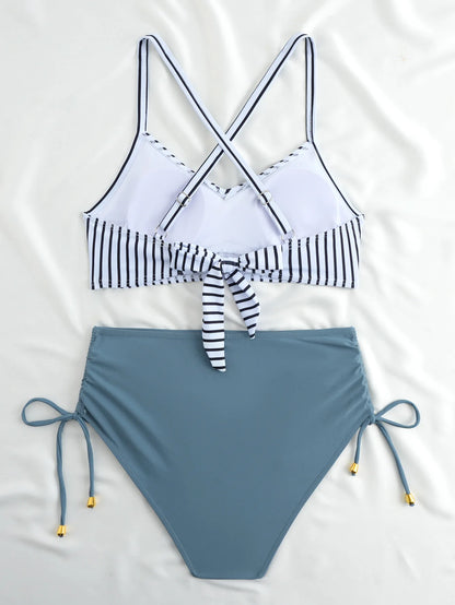 2026 Strappy High Waist Bikinis Padded Swimsuit Women Sexy Swimwear Female Bathers Bathing Swimming Swim Suit Beachwear XL