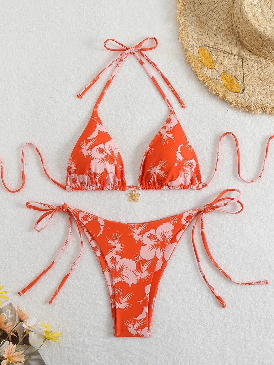 Sexy Micro Bikini Damen Badeanzug 2026 Trend Damen Bademode Zweiteiliger Tanga Bikini Sets Strandkleidung Schwimmen für Badeanzug