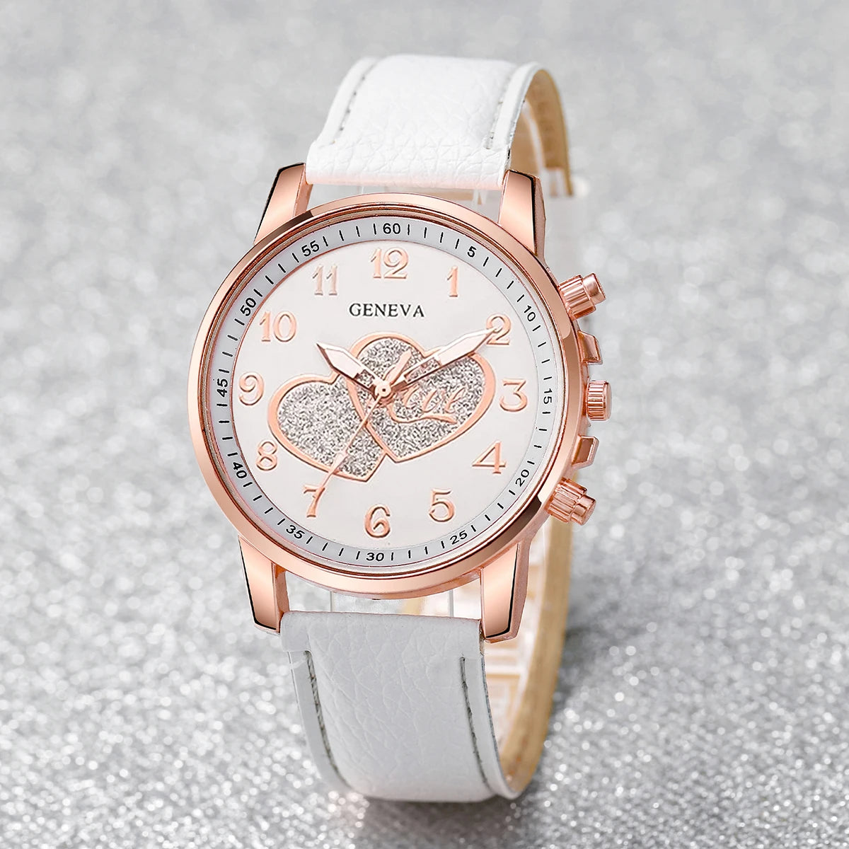1/4PCSt Orologi da donna alla moda Orologio al quarzo con quadrante a cuore Cinturino in pelle casual Orologi da polso da donna Reloj Mujer (senza scatola)
