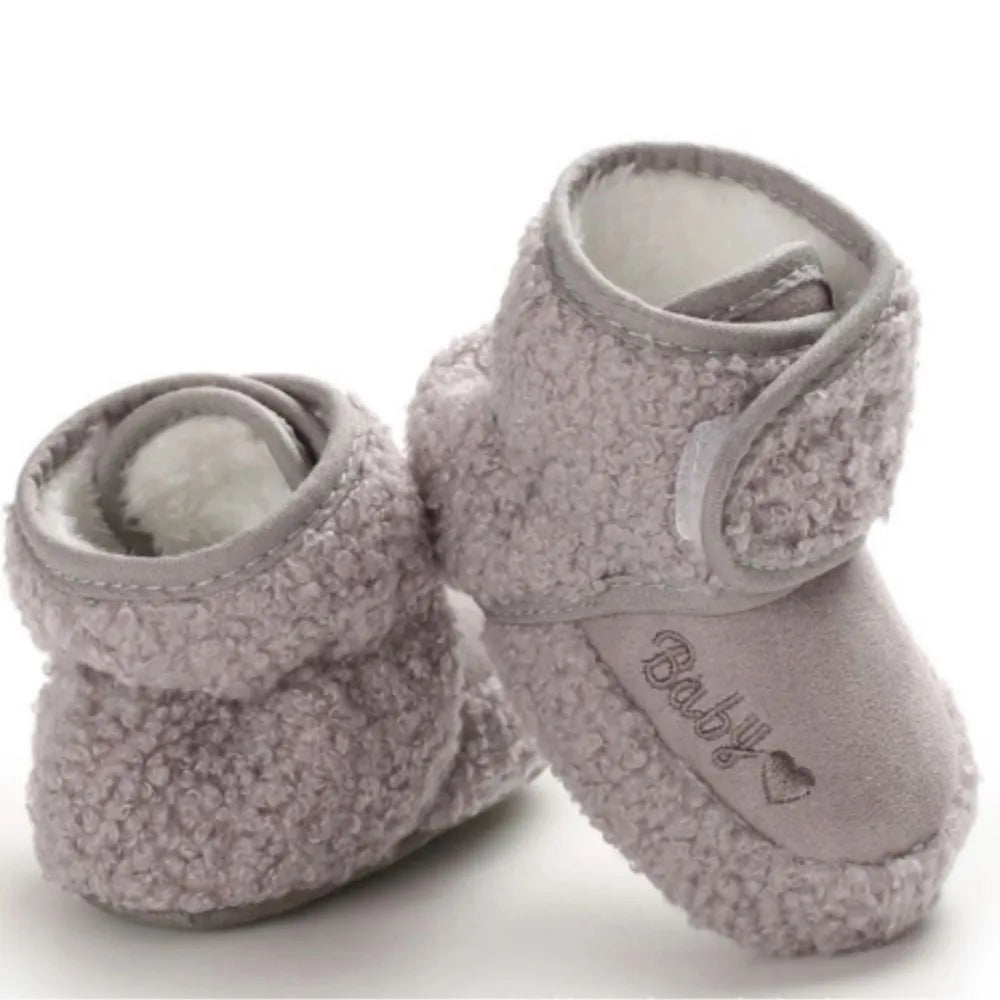 Scarpe da Passeggio per Neonati 0-1 Anno, Scarpe in Cotone con Suola Morbida e Chiusura a Velcro, Calde e Spesse, Stivali Invernali da Neve, Calzature per Neonati