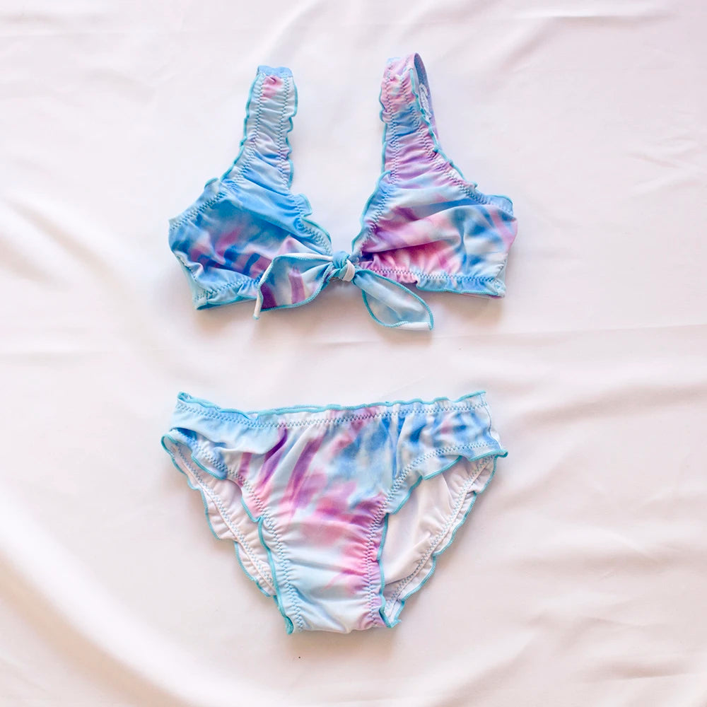 Gradient Kids Girls Bikini Set 2026 Tie Dye Girls Kids Swimwear Swimming Suit Summer Children Biquini Infantil Swimsuit A244