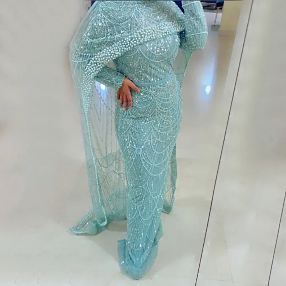 Serene Hill Sirena nuda Mantella lunga Abiti da sera arabi sauditi di lusso Abiti 2025 per occasioni formali LA72032 Personalizzato