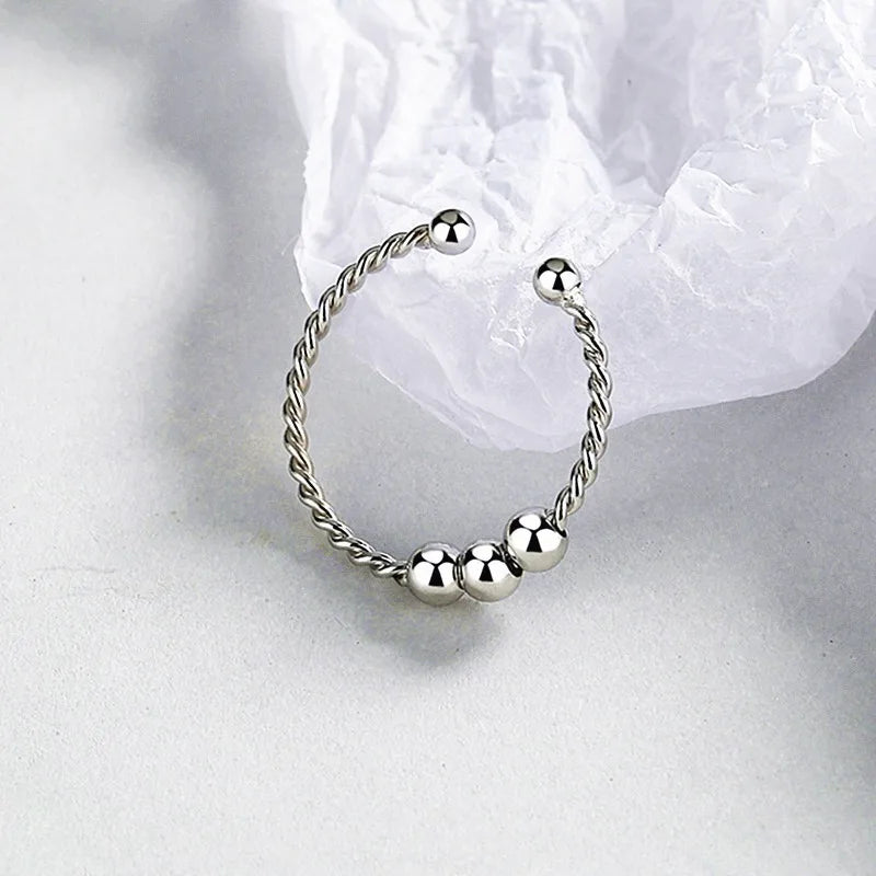Anelli di ansia punk per donna uomo spirale Fidget perline anello gioielli di tendenza piacevole ruota liberamente anello in acciaio inossidabile antistress regalo