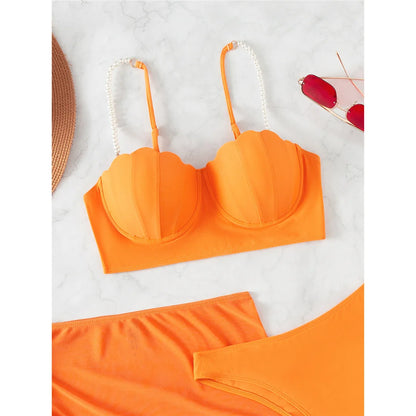 S - XL perle Bikini Push Up costume da bagno donna costumi da bagno donna Bikini a tre pezzi con reggiseno coppa bagnante costume da bagno Swim V4302