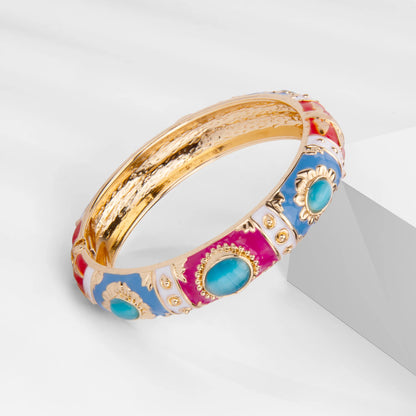 Bracelet en émail pour femmes, jonc à main hawaïen, indien, cloisonné, bijoux africains, bracelets de créateurs bohèmes pour femmes, cadeaux