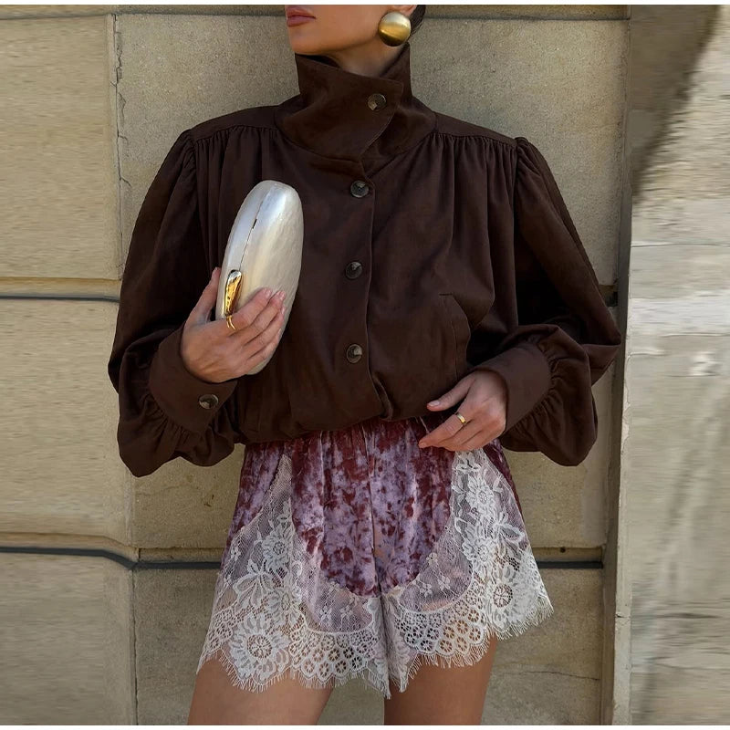 Pantaloncini Verdi in Velluto con Bordo in Pizzo, Casual da Donna a Vita Alta, Gamba Dritta, Nuovi Modelli 2026, Outfit Estivo da Spiaggia per Vacanze
