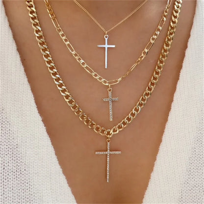 Collana con ciondolo moneta con ritratto di testa a catena spessa con piatto in oro punk vintage per gioielli hip-hop geometrici multilivello di moda da donna