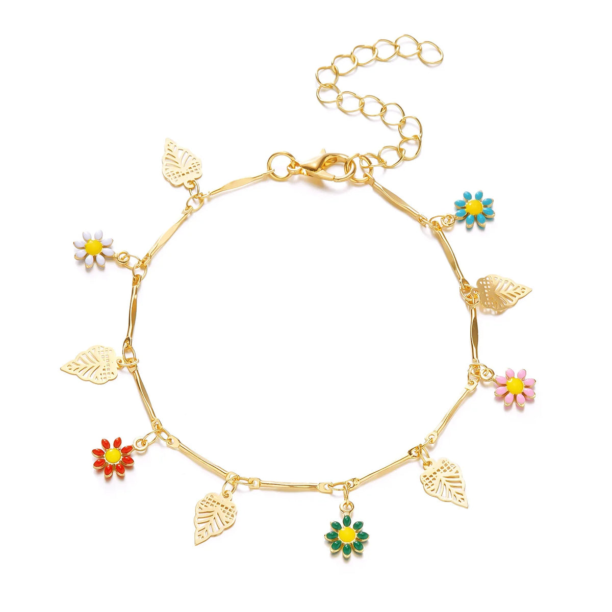 Bracciale con fiori margherita dolce Personalità della moda Bracciale con ciondoli con fiori estetici minimalisti per le donne Regalo di gioielli per feste di nozze