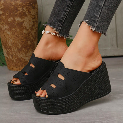 Sandales d'été décontractées pour femmes Sandales compensées à plateforme antidérapantes pour l'extérieur Sandales antidérapantes confortables pour femmes Chaussures de créateur Zapatos De Mujer