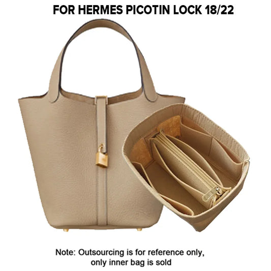Per H Picotin18 22 Borsa con inserto in feltro Organizzatore Borsa per trucco Organizzatore Borsa interna da viaggio Borse per cosmetici portatili