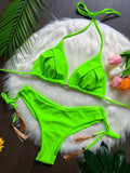 RUOTONSEPT Sexy einfarbiges Verband-Bikini-Set Damen-Badeanzug zweiteiliger Dreieck-Bademode Brasilianische Biquinis