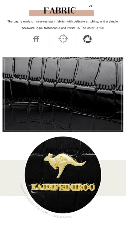 KAIDIFEINIROO Kangaroo Marca Alligator Pu Borsa a tracolla in pelle a tracolla Pochette Borse a mano per la madre Piccole borse da donna Nuovo