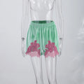 Pantaloncini Verdi in Velluto con Bordo in Pizzo, Casual da Donna a Vita Alta, Gamba Dritta, Nuovi Modelli 2026, Outfit Estivo da Spiaggia per Vacanze