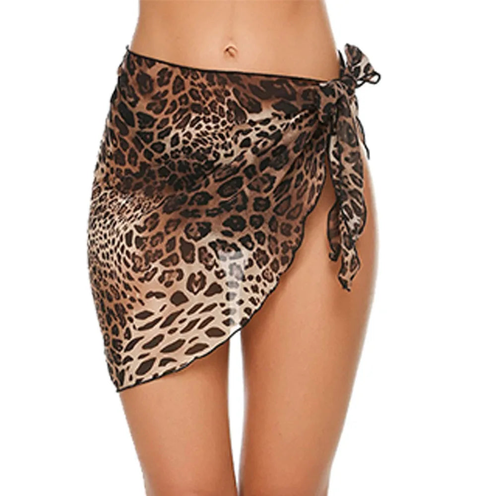 Damen Chiffon Kurze Sarongs Rüschensaum Bikini Vertuschungen Strand Badeanzug Badeanzug Wickelrock für Bademode