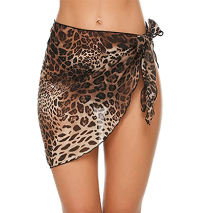 Damen Chiffon Kurze Sarongs Rüschensaum Bikini Vertuschungen Strand Badeanzug Badeanzug Wickelrock für Bademode