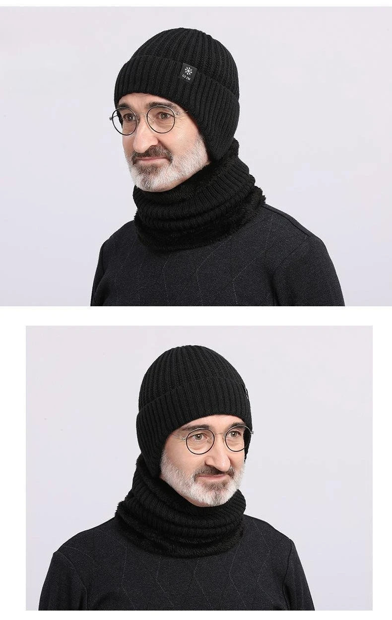 Cappello Invernale da Uomo per Esterni, Lavorato a Maglia, Caldo e Felpato, con Visiera e Paraorecchie, Stile Casual, Foderato in Finta Pelliccia, Protezione per le Orecchie per Ciclismo