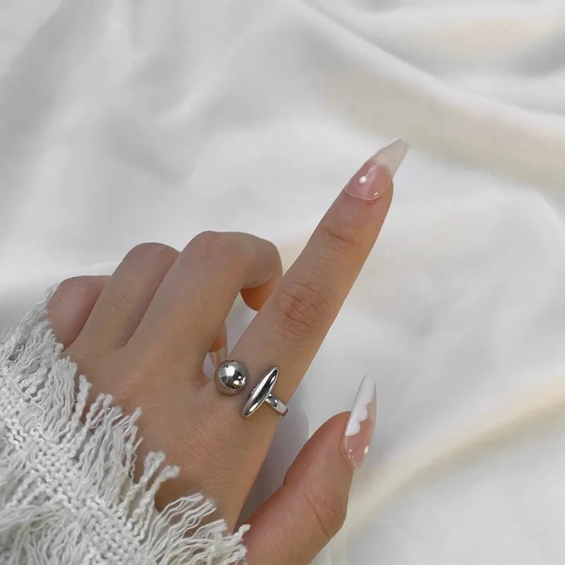 Anelli in Argento Sterling 925, Nuovi Gioielli da Festa, Charm Vintage, Design Geometrico a Doppio Strato, Accessori Regalo, Dropshipping