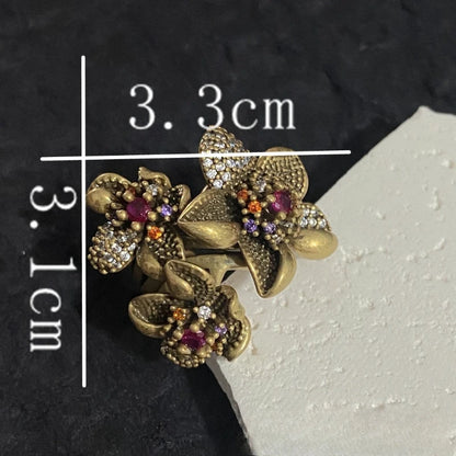 Fashion Jewelry Vintage Temperament High Quality Glass Flower Earrings For Women Female Party Wedding Gift Hot Sale