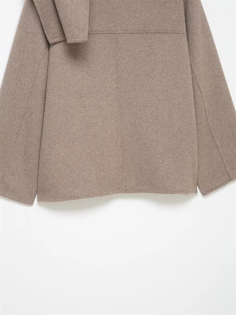 Cappotto da Donna 2026 Nuova Giacca Corta Invernale Autunnale alla Moda con Sciarpa Decorativa, Capispalla Elegante e Chic per Signora