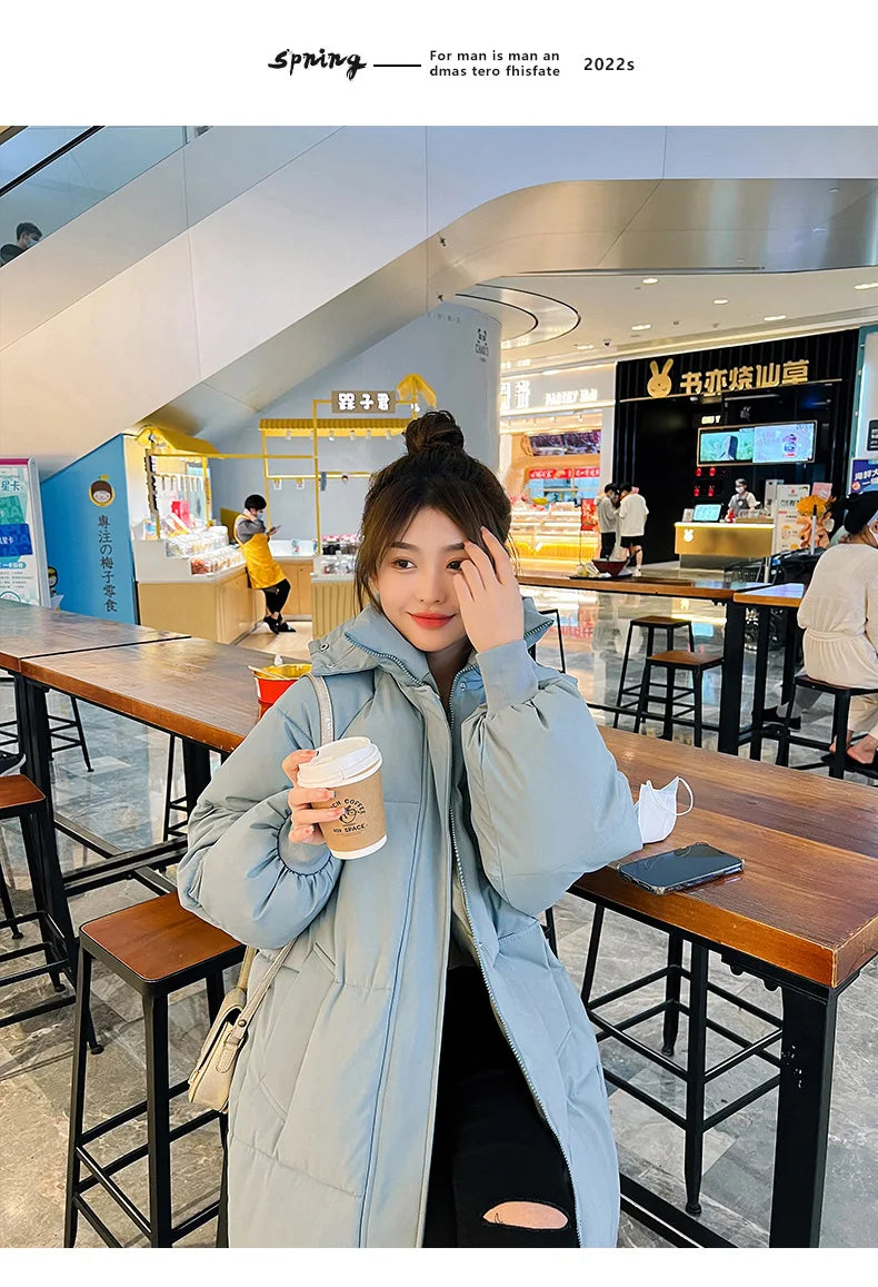 Cappotto freddo da donna invernale parka giacca imbottita lunga con cappuccio Plus Size cappotto Super caldo capispalla da neve all'ingrosso a buon mercato coreano